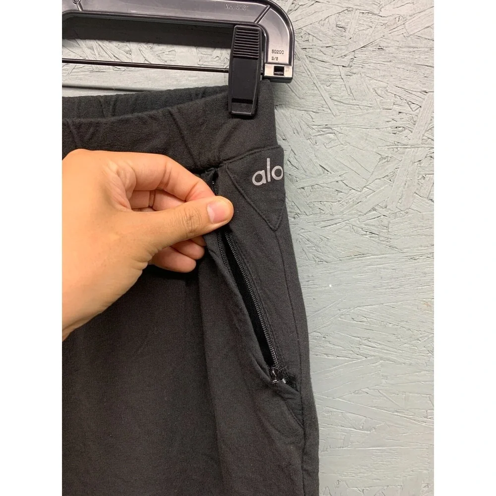 Alo Yoga Mesh Panel Colorblock Pants Womens Size 26 Black Athletic Jogger Gym